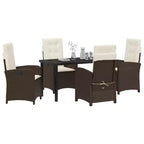 vidaXL Salon de jardin avec coussins 5 pcs Résine tressée marron