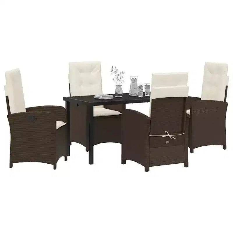 vidaXL Salon de jardin avec coussins 5 pcs Résine tressée marron