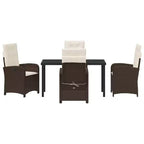 vidaXL Salon de jardin avec coussins 5 pcs Résine tressée marron