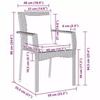 vidaXL Garden Dining Set with Cushion 5 pcs Black Poly Rattan