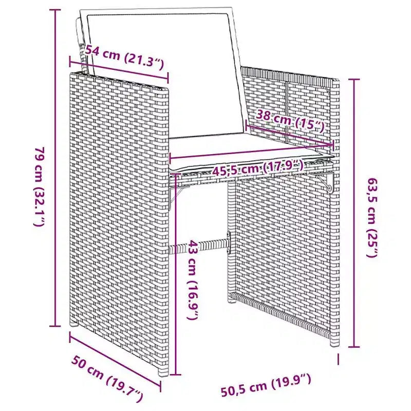 vidaXL Garden Dining Set with Cushion 5 pcs Grey Poly Rattan