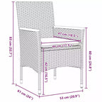 vidaXL Garden Dining Set with Cushion 5 pcs Beige Poly Rattan