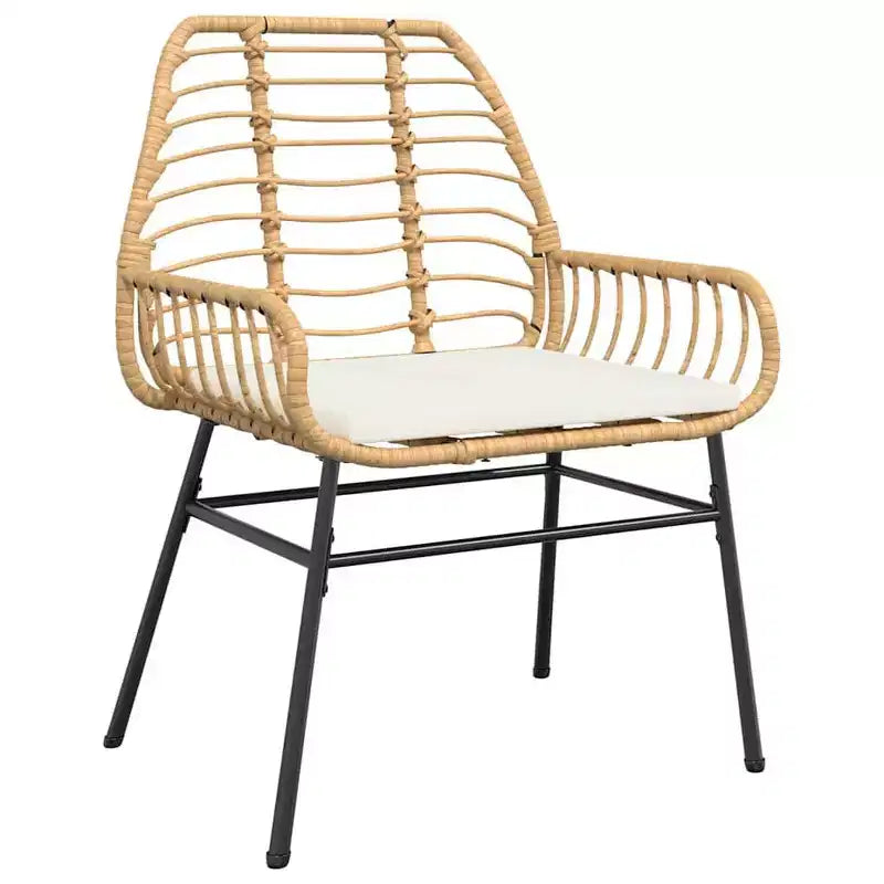 vidaXL Garden Dining Set 5 pcs Brown Poly Rattan