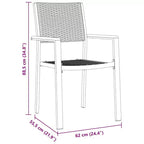 vidaXL Garden Dining Set 5 pcs Black Powder-Coated Steel