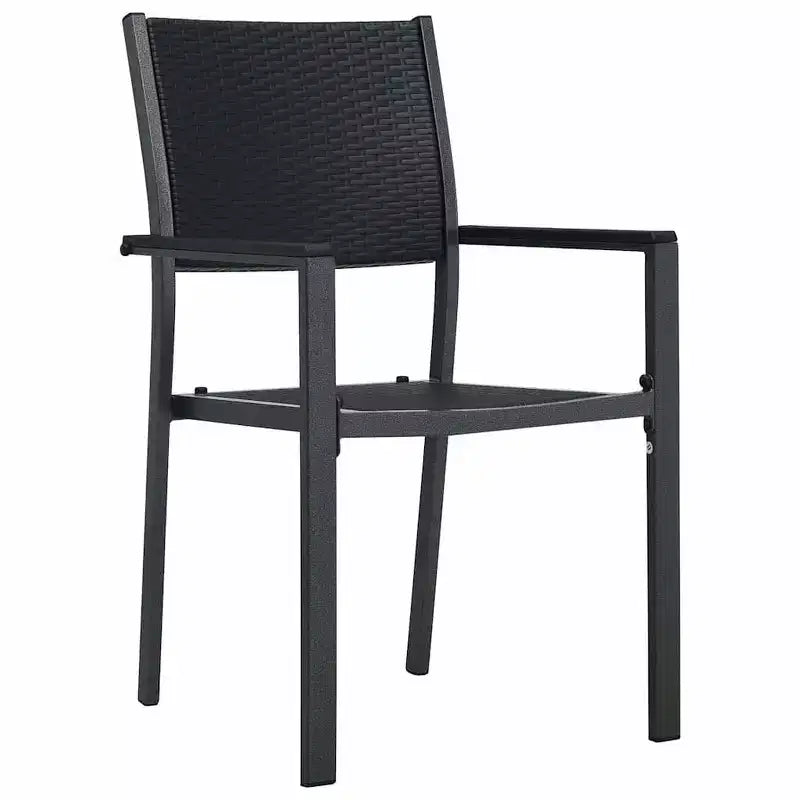 vidaXL Garden Dining Set 5 pcs Black Powder-Coated Steel