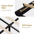 Velvet Upholstered Platform Bed Frames with Adjustable Headboard for Bedroom, No Box Spring Needed