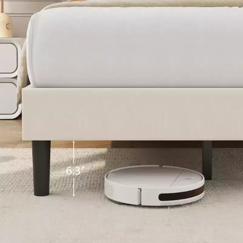 Velvet Upholstered Platform Bed Frames with Adjustable Headboard for Bedroom, No Box Spring Needed