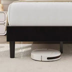 Velvet Upholstered Platform Bed Frames with Adjustable Headboard for Bedroom, No Box Spring Needed