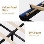 Velvet Upholstered Platform Bed Frames with Adjustable Headboard for Bedroom, No Box Spring Needed