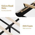 Velvet Upholstered Platform Bed Frames with Adjustable Headboard for Bedroom, No Box Spring Needed