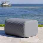 Ensemble de meubles de patio extérieur Big Joe Solvana, cuir cousu en silicone Cool Touch résistant aux intempéries, pouf uniquement, gris clair de lune