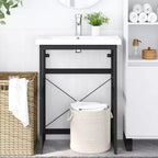 vidaXL Meuble sous-vasque Noir Fer enduit de poudre 59x38x83 cm