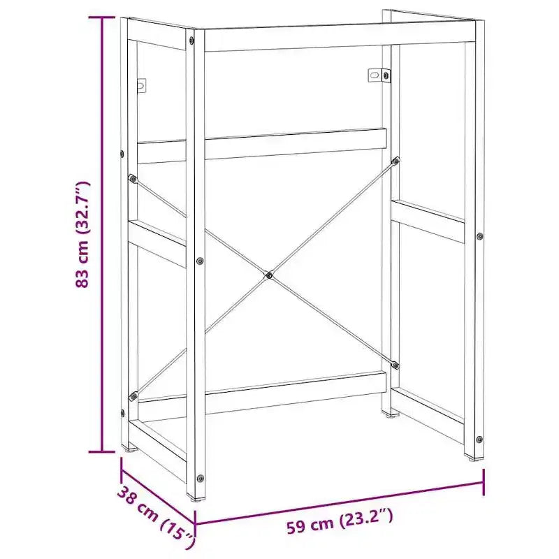 vidaXL Meuble sous-vasque Noir Fer enduit de poudre 59x38x83 cm