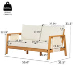 Ensemble de canapé de patio ModernLuxe 2/4 places, salon de conversation extérieur résistant aux intempéries avec coussins moelleux et table basse