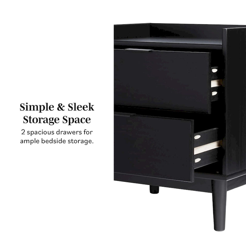 Middlebrook Designs Mid-Century 2-Drawer Solid Wood Nightstand