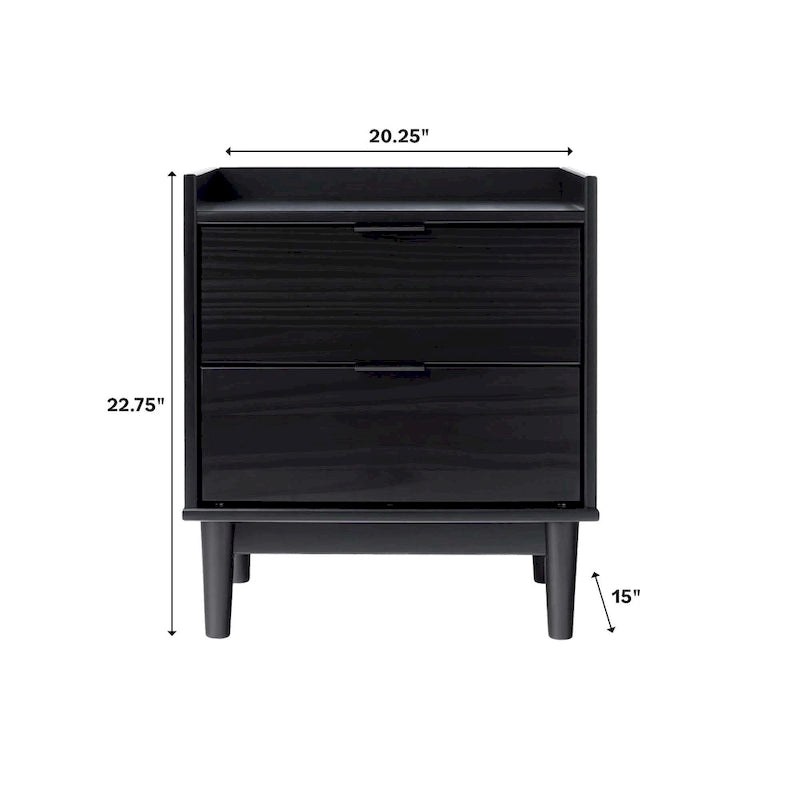 Middlebrook Designs Mid-Century 2-Drawer Solid Wood Nightstand