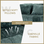 Emerald Modern 59 Chenille Loveseat Chaise Lounge Chair