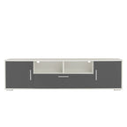 Gray 62.99 TV Stand with LED Lights, Cabinets, and Open Shelves for TVs Up to 65