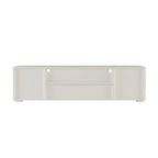 Gray 62.99 TV Stand with LED Lights, Cabinets, and Open Shelves for TVs Up to 65