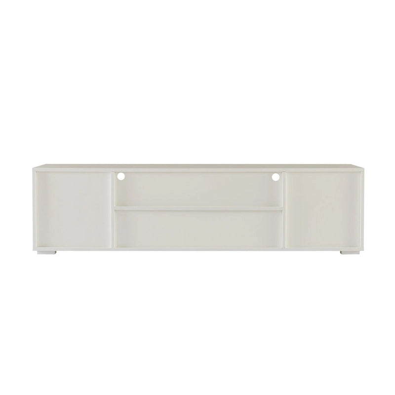 Gray 62.99 TV Stand with LED Lights, Cabinets, and Open Shelves for TVs Up to 65
