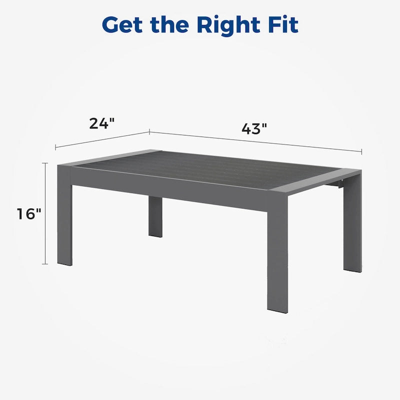 All-Weather Aluminum Outdoor Coffee Table
