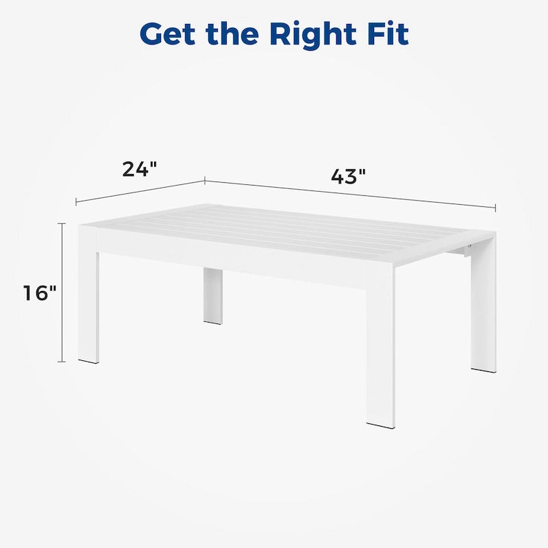 All-Weather Aluminum Outdoor Coffee Table