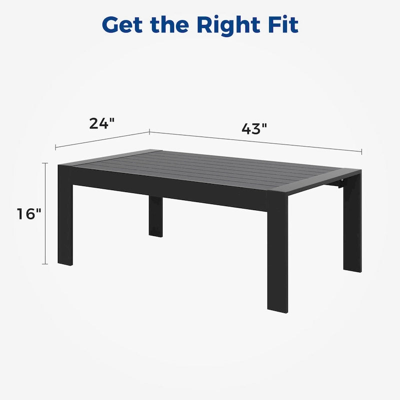 All-Weather Aluminum Outdoor Coffee Table