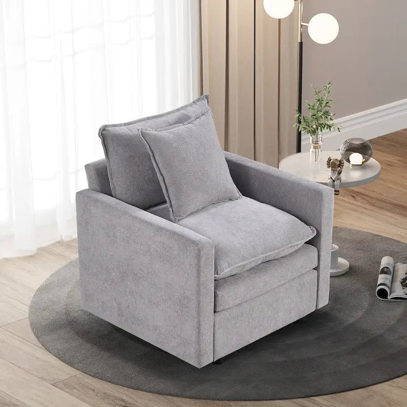 33.07 Upholstered Arm Chair with Solid Wood Frame