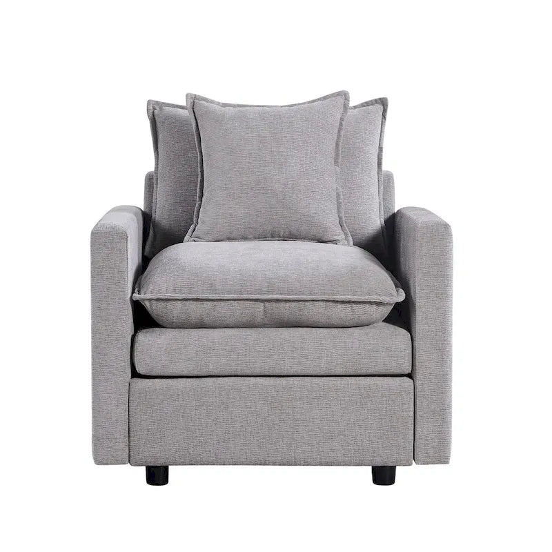 33.07 Upholstered Arm Chair with Solid Wood Frame