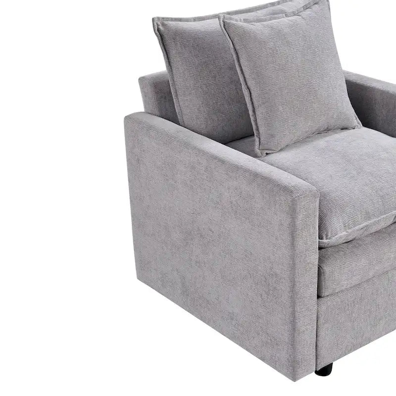 33.07 Upholstered Arm Chair with Solid Wood Frame