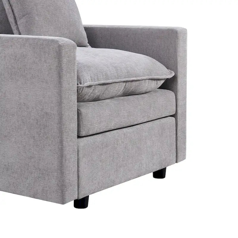 33.07 Upholstered Arm Chair with Solid Wood Frame