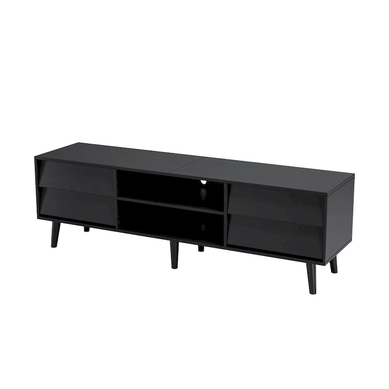63 Vintage TV Stand with Shelves & Drawers for 60 TVs