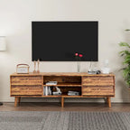 63 Vintage TV Stand with Shelves & Drawers for 60 TVs