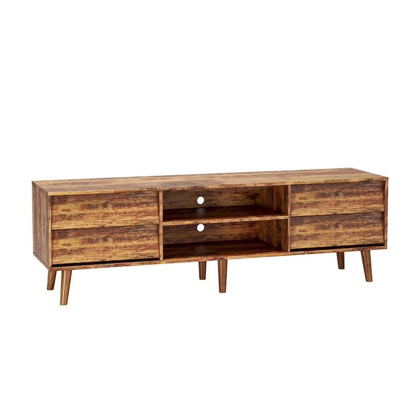 63 Vintage TV Stand with Shelves & Drawers for 60 TVs