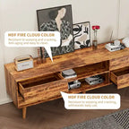63 Vintage TV Stand with Shelves & Drawers for 60 TVs