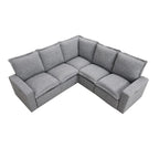 Linen Upholstered L-Shaped Sectional Sofa with 2 Power Recliner Chair and USB Port for Living Room