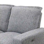 Linen Upholstered L-Shaped Sectional Sofa with 2 Power Recliner Chair and USB Port for Living Room
