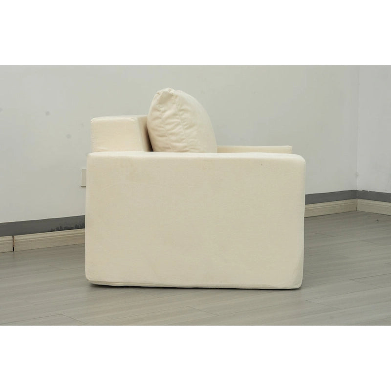 Ameican White Oak Modern 40.2 Accent Chair with Pillow
