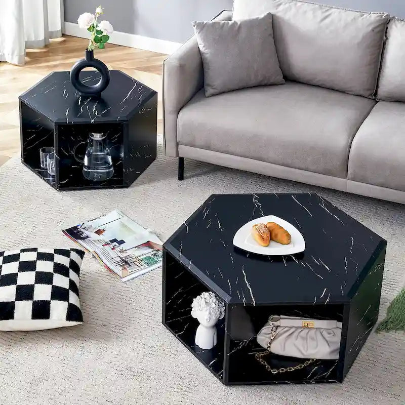 Minimalist patterns hexagonal Coffee Table Set