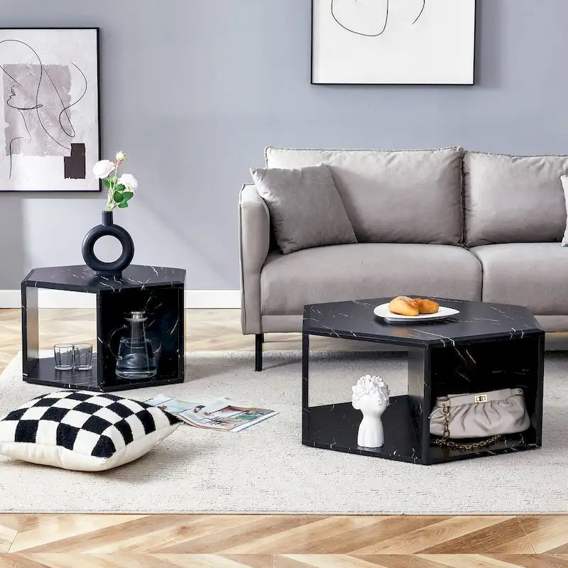 Minimalist patterns hexagonal Coffee Table Set