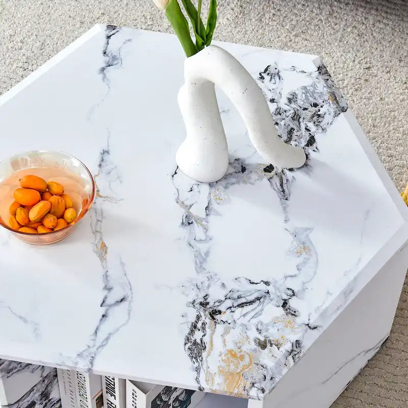 Minimalist patterns hexagonal Coffee Table Set