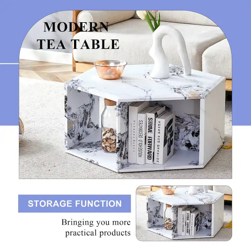 Minimalist patterns hexagonal Coffee Table Set