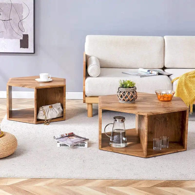 Minimalist patterns hexagonal Coffee Table Set
