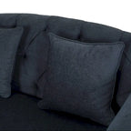 Charcoal 66 Upholstered Loveseat Chaise Lounge Chair with Birch Legs
