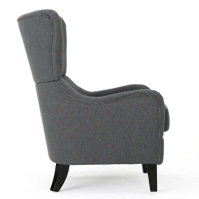 27 High Back Accent Chair with Wing Back and Birch Legs