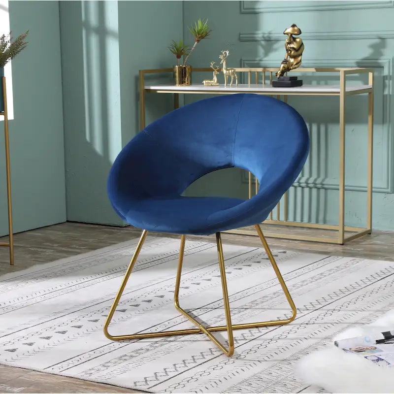 Fauteuil d'appoint en polyester 28" avec base dorée