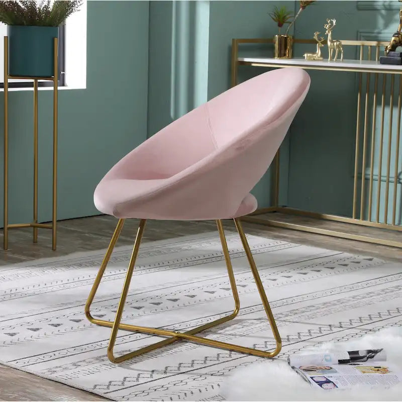 Fauteuil d'appoint en polyester 28" avec base dorée