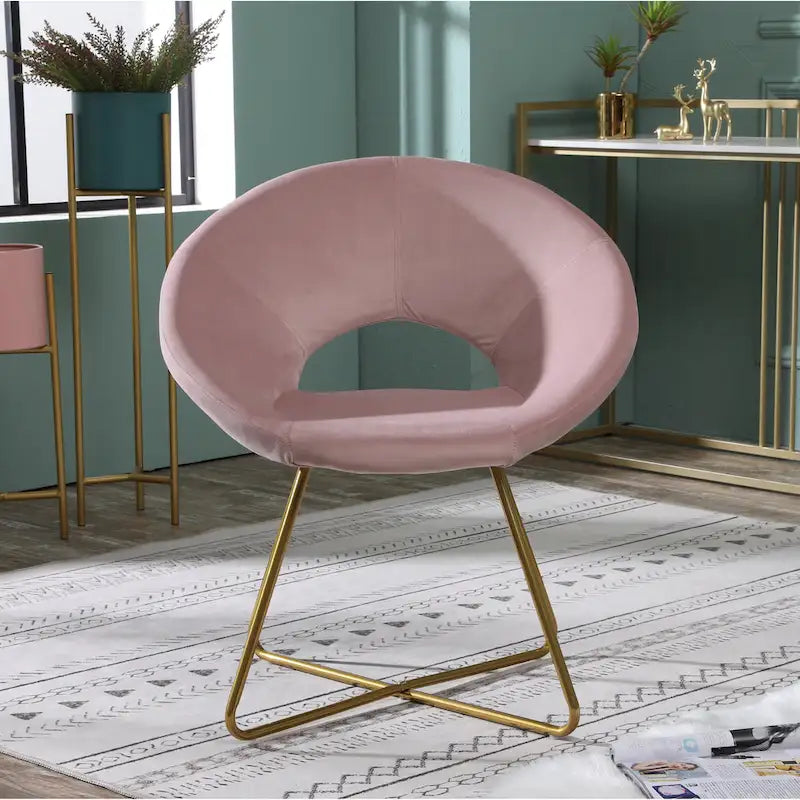 Fauteuil d'appoint en polyester 28" avec base dorée