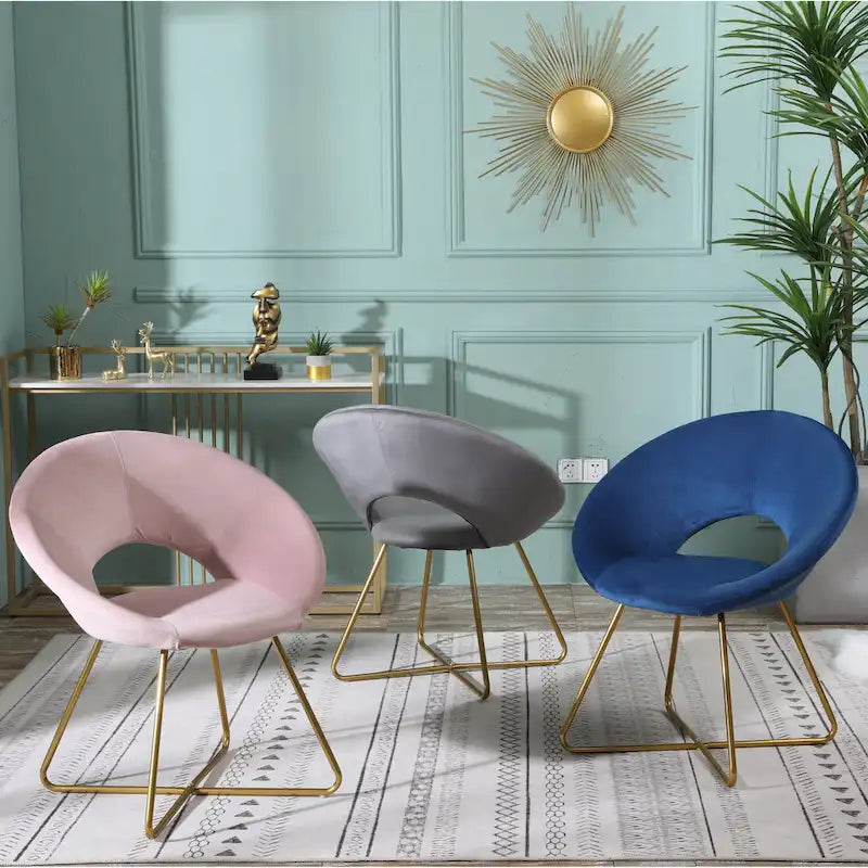 Fauteuil d'appoint en polyester 28" avec base dorée