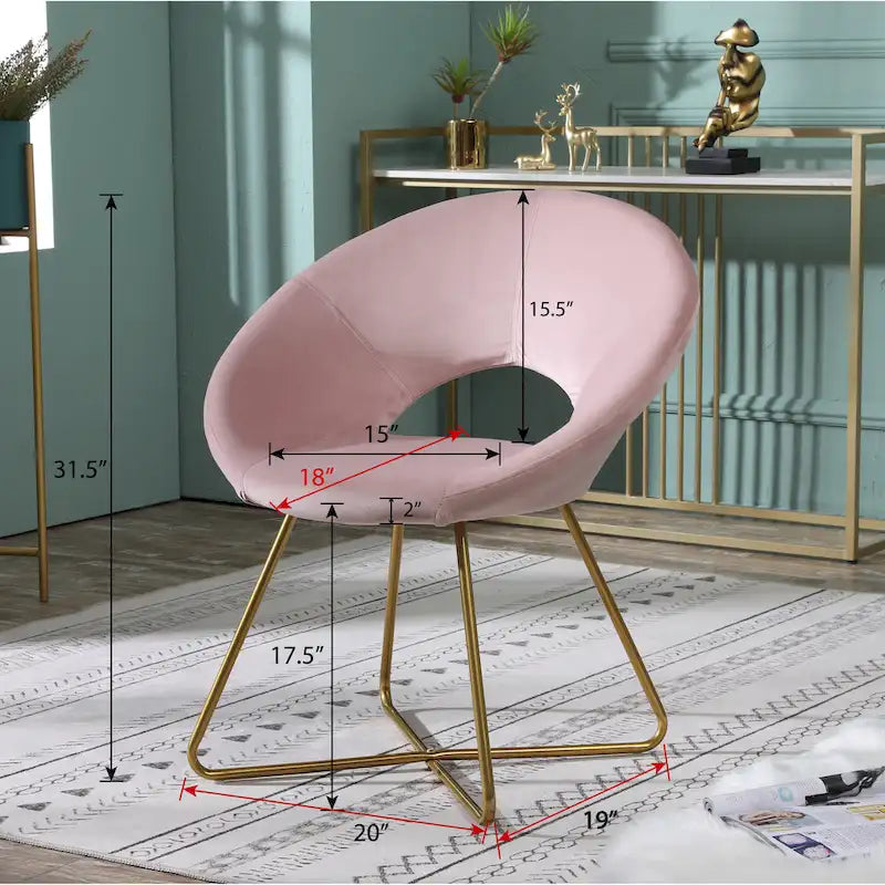Fauteuil d'appoint en polyester 28" avec base dorée